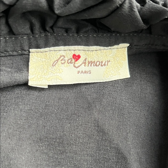 Y2K Bai Amour Black Ruffle Collar Open Cardigan Size Small - Picture 4 of 8